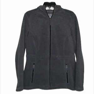 L.L. Bean grey zippered hooded fleece jacket